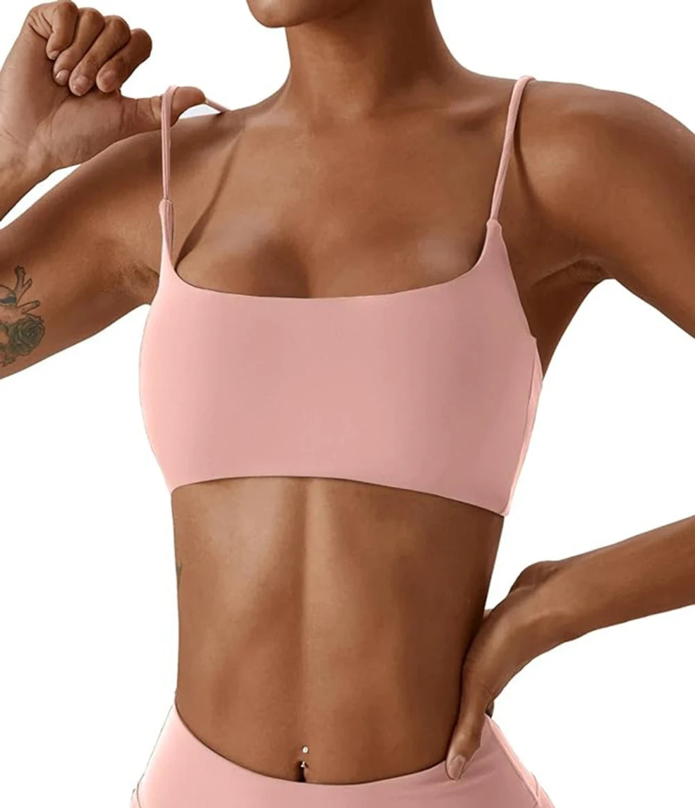 Cross Back Nylon Sports Bra
