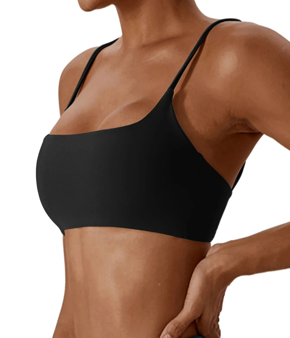 Cross Back Nylon Sports Bra