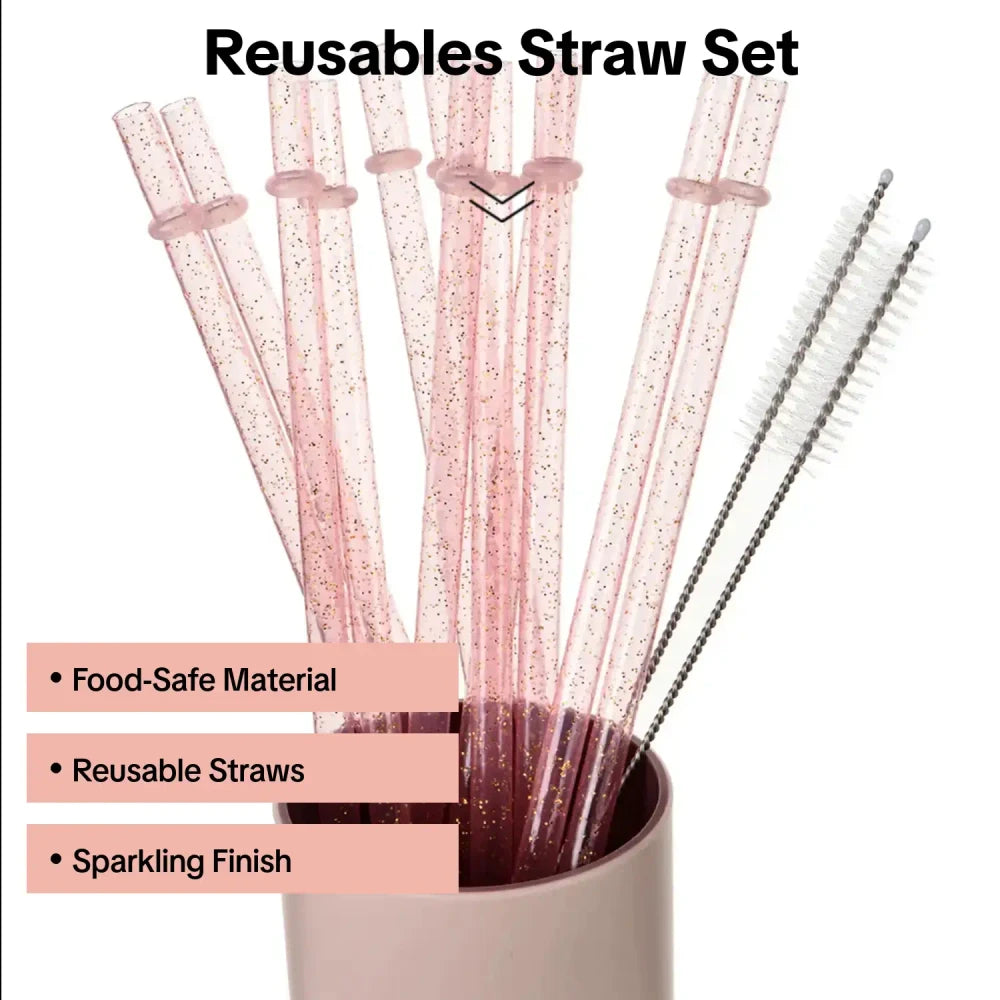 Reusable Glitter Drinking Straws