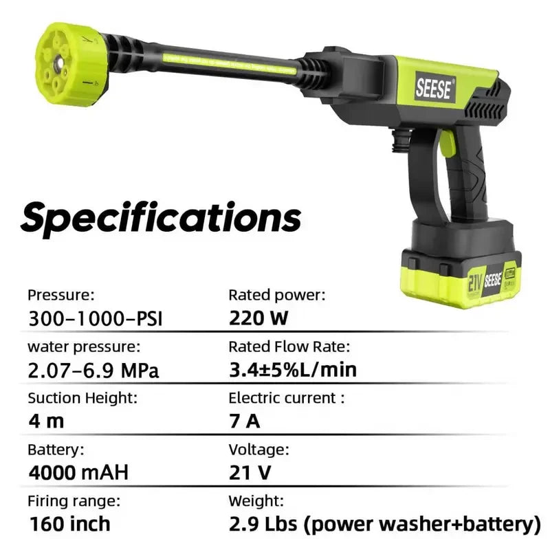 SEESE Cordless Pressure Washer