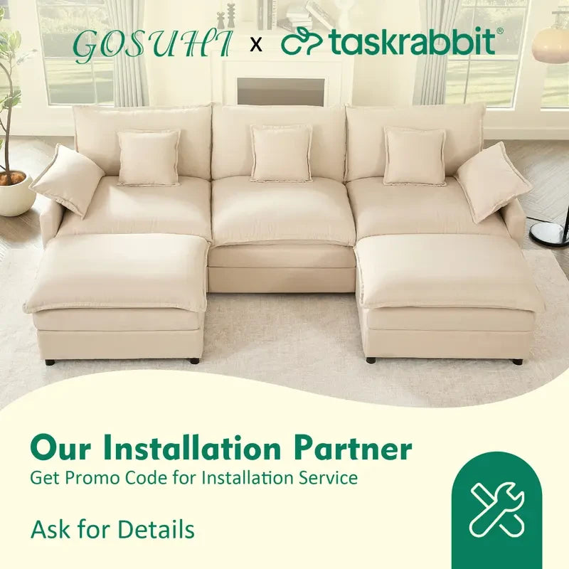 Modular U-Shaped Sectional Cloud Sofa
