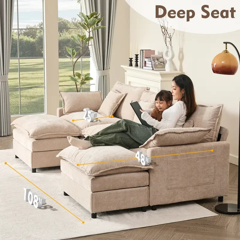 Modular U-Shaped Sectional Cloud Sofa