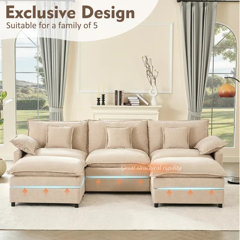 Modular U-Shaped Sectional Cloud Sofa